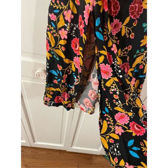 Express black floral tank midi dress size xs - Picture 6 of 11